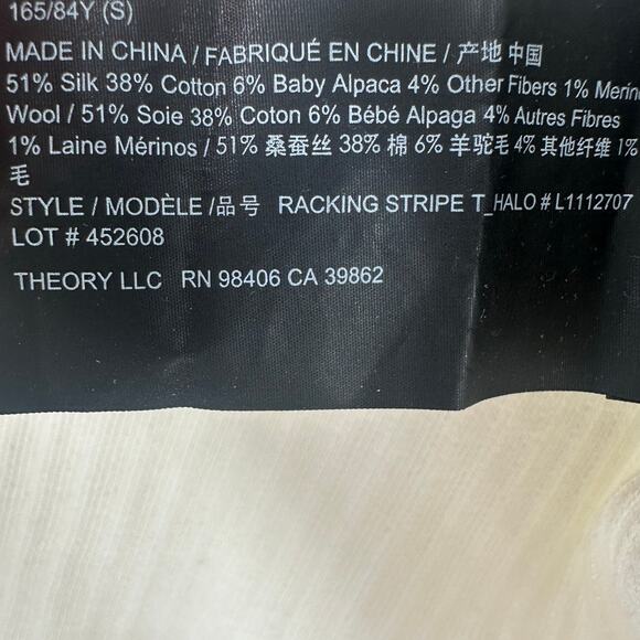 Theory Size Small Pullover Crop Sweater Turtleneck Silk Alpaca Blend Black Gray - Picture 5 of 5